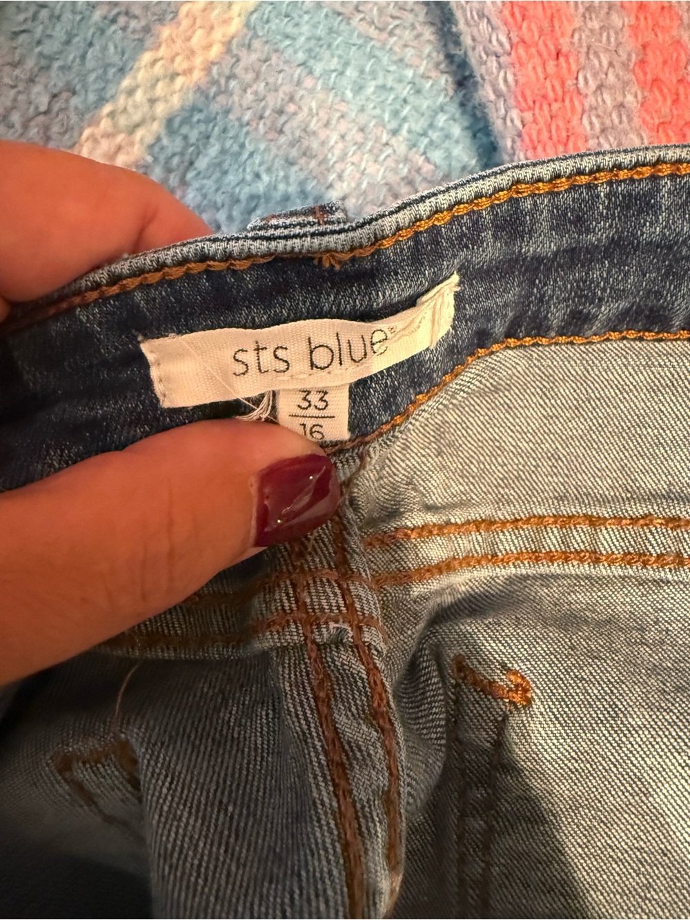 STS Blue Distressed Dark Blue Cropped Jeans - Picture 3 of 3